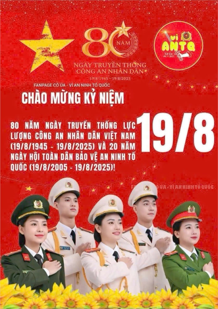 Nhiệt liệt chào mừng 80 năm Ngày truyền thống Công an nhân dân Việt Nam (19/8/1945 - 19/8/2015 và 20 năm Ngày hội Toàn dân bảo vệ an ninh Tổ Quốc (19/8/2005 - 19/8/2025).