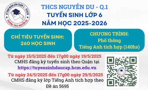 Tuyển sinh đầu cấp - Lớp 6 - Năm học 2025-2026