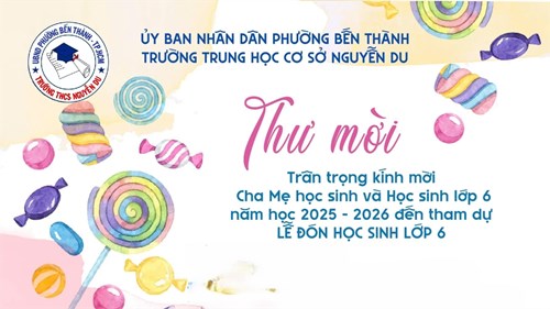 Thư mời Lễ đón học sinh lớp 6