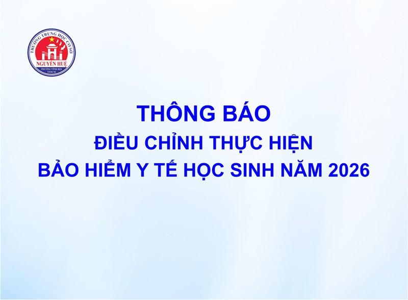 Điều chỉnh thực hiện Bảo hiểm y tế học sinh năm 2026