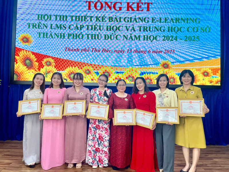 ​Vinh danh tập thể và giáo viên trường THCS Nguyễn Văn Bá đạt thành tích cao tại hội thi thiết kế bài giảng E-learning trên lms năm học 2024-2025