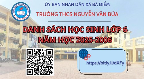 THCS Nguyễn Văn Bứa công bố danh sách học sinh lớp 6 năm học 2025 - 2026