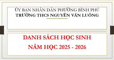 Danh sách học sinh - Năm học 2025 - 2026