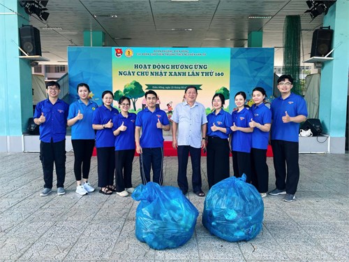 Chi đoàn giáo viên Trường THCS Nguyễn Văn Tố hưởng ứng Ngày Chủ nhật Xanh lần thứ 160