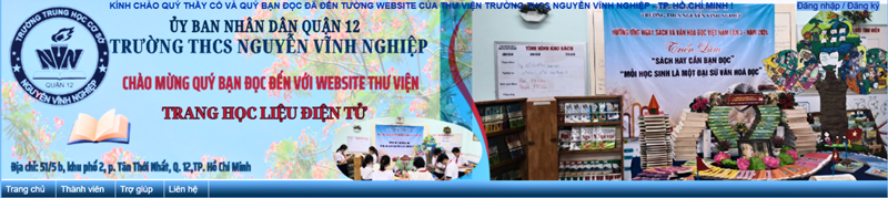 Website Thư viện điện tử - trang học liệu điện tử của Trường THCS Nguyễn Vĩnh Nghiệp - TP. Hồ Chí Minh