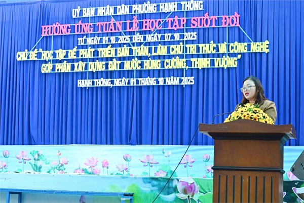 Trường thcs phan văn trị vinh dự là địa điểm tổ chức lễ phát động “tuần lễ hưởng ứng học tập suốt đời năm 2025