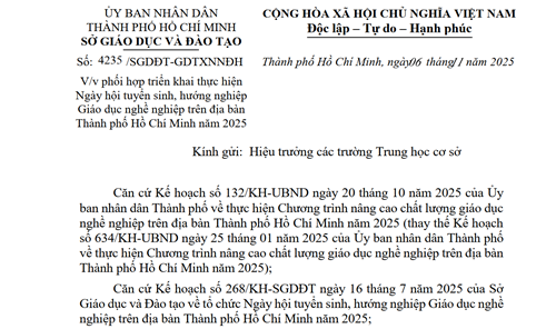 Thông tin Ngày hội tuyển sinh, hướng nghiệp Giáo dục nghề nghiệp trên địa bàn Thành phố Hồ Chí Minh năm 2025