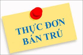 Kính gửi quý thầy cô, quý phụ huynh và học sinh thực đơn bán trú tuần 9