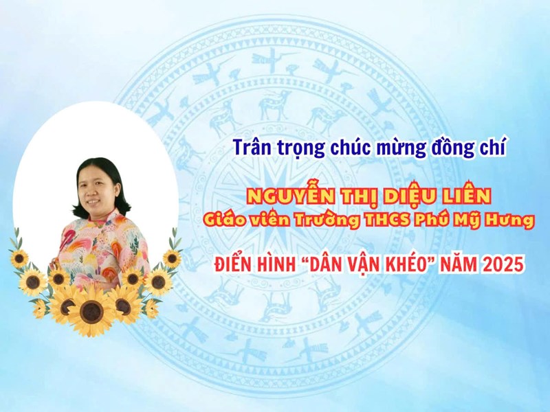 Xin chúc mừng và giới thiệu cô Nguyễn Thị Diệu Liên là cá nhân điển hình  Dân vận khéo  năm 2025 trên địa bàn xã An Nhơn Tây.