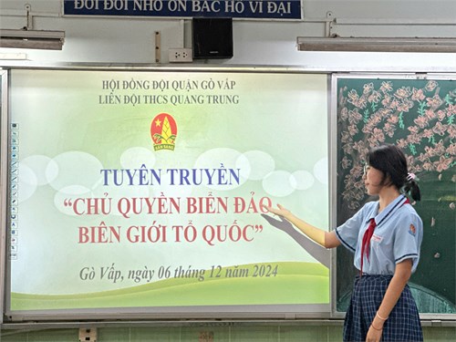 Ngày 06/12/2024, các Chi đội thực hiện tuyên truyền về chủ quyền biển đảo, biên giới Tổ quốc.