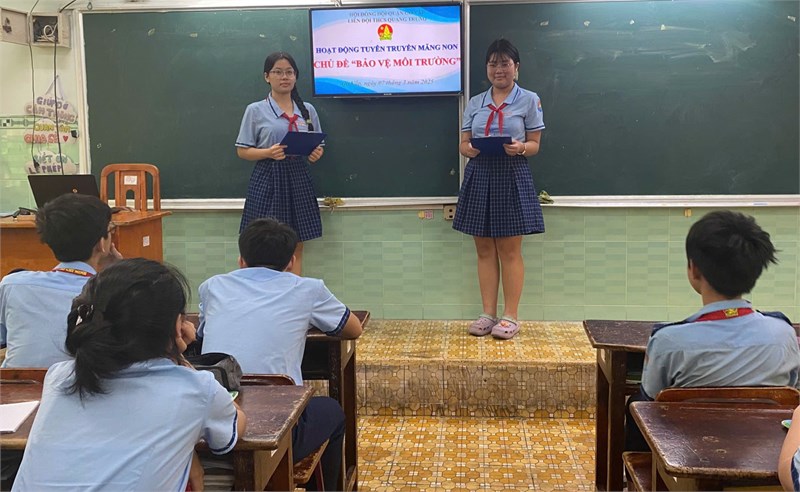 Hoạt động của đội tuyên truyền măng non tại các Chi đội: sinh hoạt tháng 3 với chủ đề  Bảo vệ môi trường 