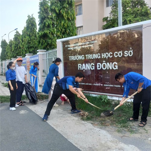 Chi Đoàn Trường THCS Rạng Đông Hưởng Ứng Ngày  Chủ Nhật Xanh  Tháng 4 - 2025