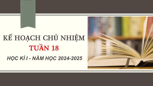 Kế hoạch chủ nhiệm tuần 18 - HK1, NH 2024-2025