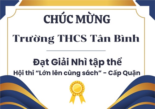 Chúc mừng thành tích Hội thi  Lớn lên cùng sách  - cấp Quận
