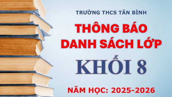 Danh sách lớp Khối 8 năm học 2025-2026