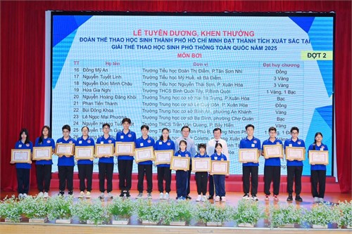 Một số hình ảnh về Lễ tuyên dương, khen thưởng học sinh có thành tích xuất sắc tại Giải thể thao học sinh phổ thông toàn quốc năm 2025