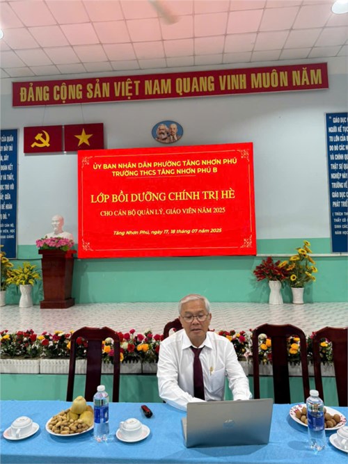 Một số hình ảnh về đợt học chính trị Hè 2025 tại Trường THCS Tăng Nhơn Phú B (từ 17-18/7/2025)