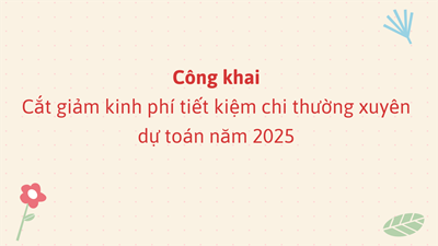 Công khai cắt giảm kinh phí tiết kiệm chi thường xuyên dự toán năm 2025 theo Nghị quyết số 173/NQ-CP ngày 13 tháng 6 năm 2025 của Chính phủ của trường THCS Tân Tạo