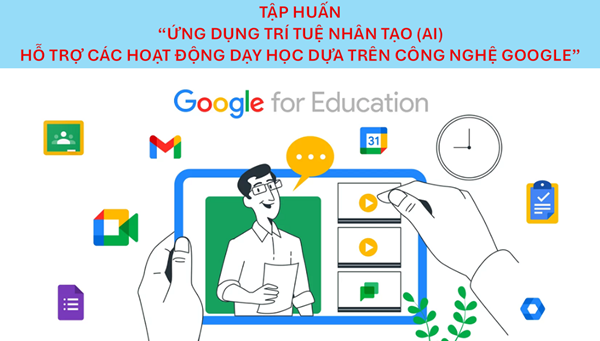 Tập huấn “Ứng dụng trí tuệ nhân tạo (AI) hỗ trợ các hoạt động dạy học dựa trên công nghệ Google”