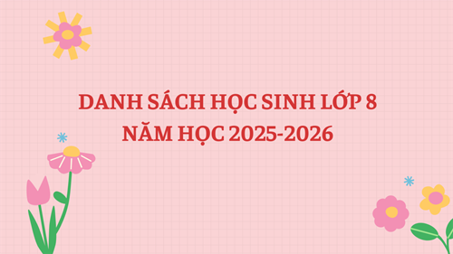 Danh sách học sinh lớp 8 Năm học 2025 - 2026