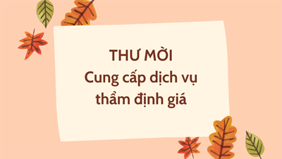 Thư mời cung cấp dịch vụ thẩm định giá.