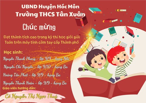 Chúc mừng các em học sinh đạt thành tích cao trong kỳ thi giải Toán trên máy tính cầm tay cấp Thành phố
