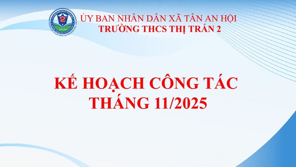 Kế hoạch công tác tháng 11 năm 2025