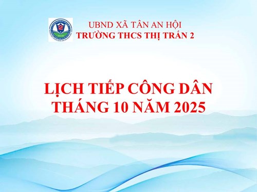 Lịch tiếp công dân Tháng10 năm 2025