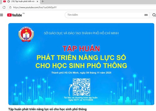 Tập huấn phát triển năng lực số do Sở giáo dục TP.HCM tổ chức trực tuyến.