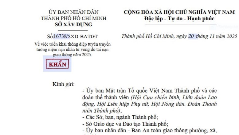 Trường THCS Tôn Thất Tùng triển khai thông điệp tuyên truyền tưởng niệm nạn nhân tử vong do tai nạn giao thông năm 2025