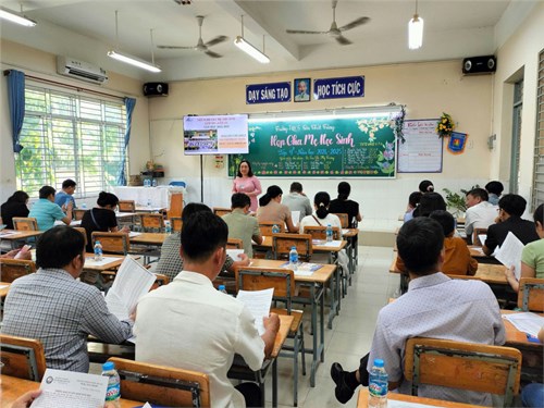 Trường THCS Tôn Thất Tùng tổ chức Hội nghị Cha Mẹ Học Sinh cuối học kỳ 2 cho học sinh khối 6, 7, 8, 9, năm học 2024 - 2025