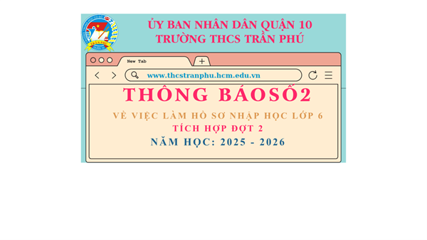 Thông báo số 2 về việc làm hồ sơ nhập học lớp 6 ( tích hợp đợt 2) năm học 2025-2026
