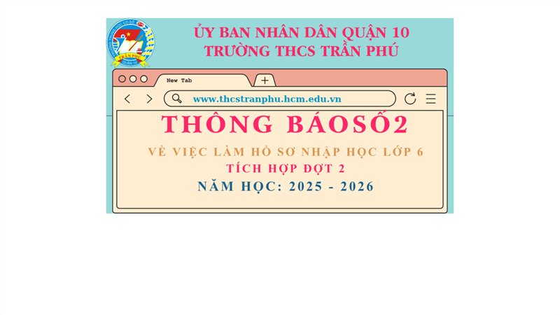 Thông báo số 2 về việc làm hồ sơ nhập học lớp 6 ( tích hợp đợt 2) năm học 2025-2026