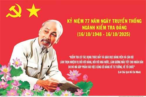 Kỷ niệm 77 năm Ngày truyền thống Ngành Kiểm tra Đảng (16/10/1948 - 16/10/2025)