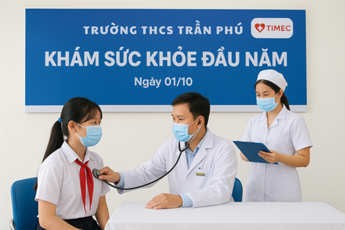 Khám sức khỏe đầu năm cho học sinh trường thcs trần phú