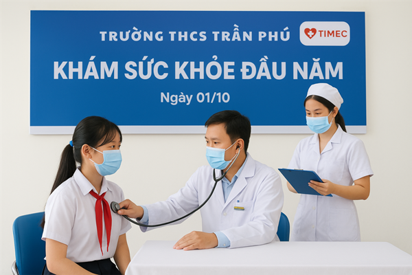 Khám sức khỏe đầu năm cho học sinh trường thcs trần phú