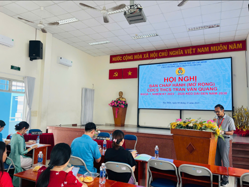 Công đoàn cơ sở trường thcs trần văn quang tổ chức hội nghị ban chấp hành mở rộng khóa i nhiệm kỳ 2023 – 2028 (kéo dài đến năm 2030)