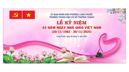 Trường thcs trường thạnh tổ chức chào mừng kỉ niệm 43 năm ngày nhà giáo việt nam 20/11 (20/11/1982 -  20/11/2025)