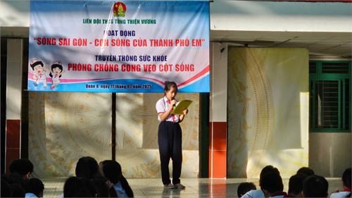 Sinh hoạt Liên đội với chủ đề  Sông Sài Gòn - con sông của thành phố em 
