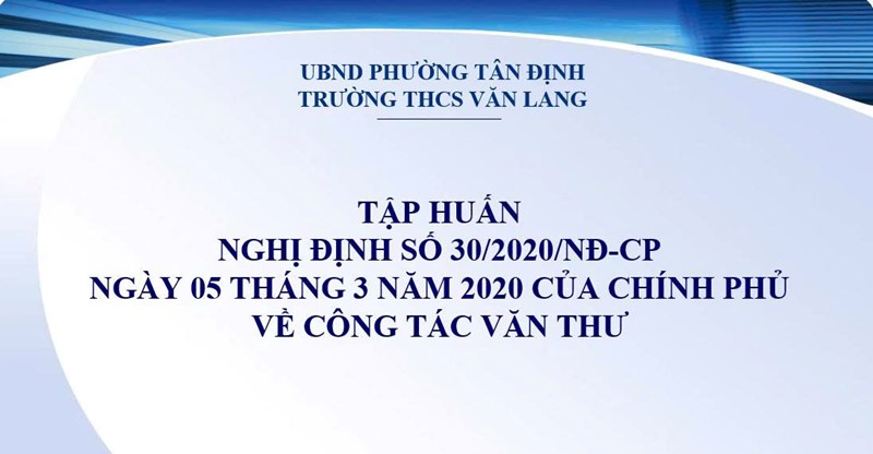 Tập huấn Nghị định 30/2020/NĐ-CP