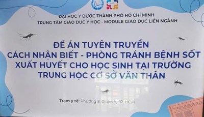 Tuyên truyền cách nhận biết - phòng tránh bệnh sốt xuất huyết cho học sinh