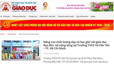 Nâng cao chất lượng dạy học gắn liền với giáo dục đạo đức, kỹ năng sống tại trường THCS Võ Văn Tần.