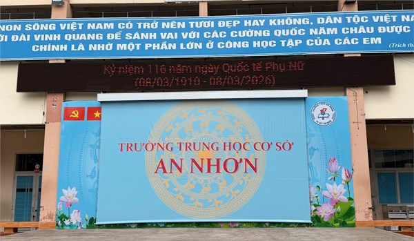 Trường THCS An Nhơn tổ chức múa dân vũ về việc hưởng ứng Lễ hội Áo dài Thành phố Hồ Chí Minh lần thứ 12 năm 2026.