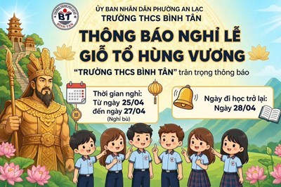 Thông báo lịch nghỉ lễ giỗ tổ hùng vương (10/3 al)