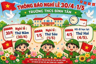 Thông báo nghỉ lễ 30/4, 01/5