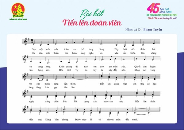 “Tiến lên đoàn viên” – nói lên niềm mong ước của thiếu nhi được đứng dưới cờ Đoàn
