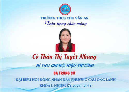💐 Chúc mừng Cô Thân Thị Tuyết Nhung - Đai biểu HĐND Phường Cầu Ông Lãnh Khóa I-Nhiệm kỳ 2026-2031 🌻