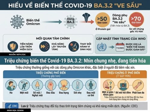 Bộ Y tế thông tin về biến thể SARS-CoV-2 BA.3.2