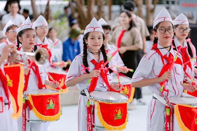 Liên đội trường thcs độc lập tham gia hội thi trống, kèn cấp thành phố năm 2026