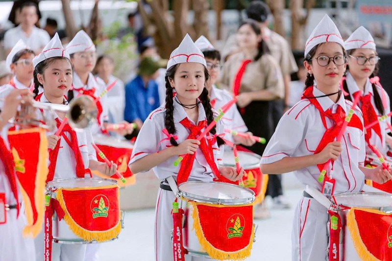 Liên đội trường thcs độc lập tham gia hội thi trống, kèn cấp thành phố năm 2026